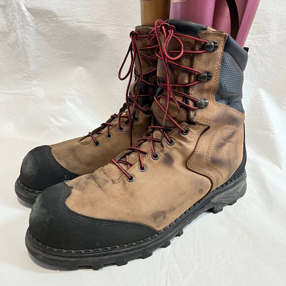 Red Wing shoes Burnside boots brown leather safety toe US mens 13 D waterproof - Picture 3 of 16
